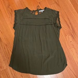 Becru Lace Detail Blouse in Olive 🫒